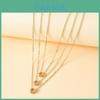 Copper Geometric Chain Necklace With Friendship Knots For Fashion Accessories
