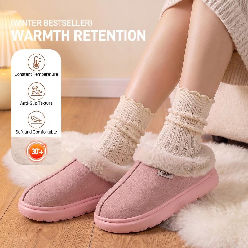 Womens Low Top Winter Snow Boots Warm Faux Fur Lined Slip On Ankle Booties Casual Outdoor Shoes