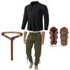Costume Uomo Rinascimentale di Halloween Set Camicia Pantaloni alla Caviglia Accessori