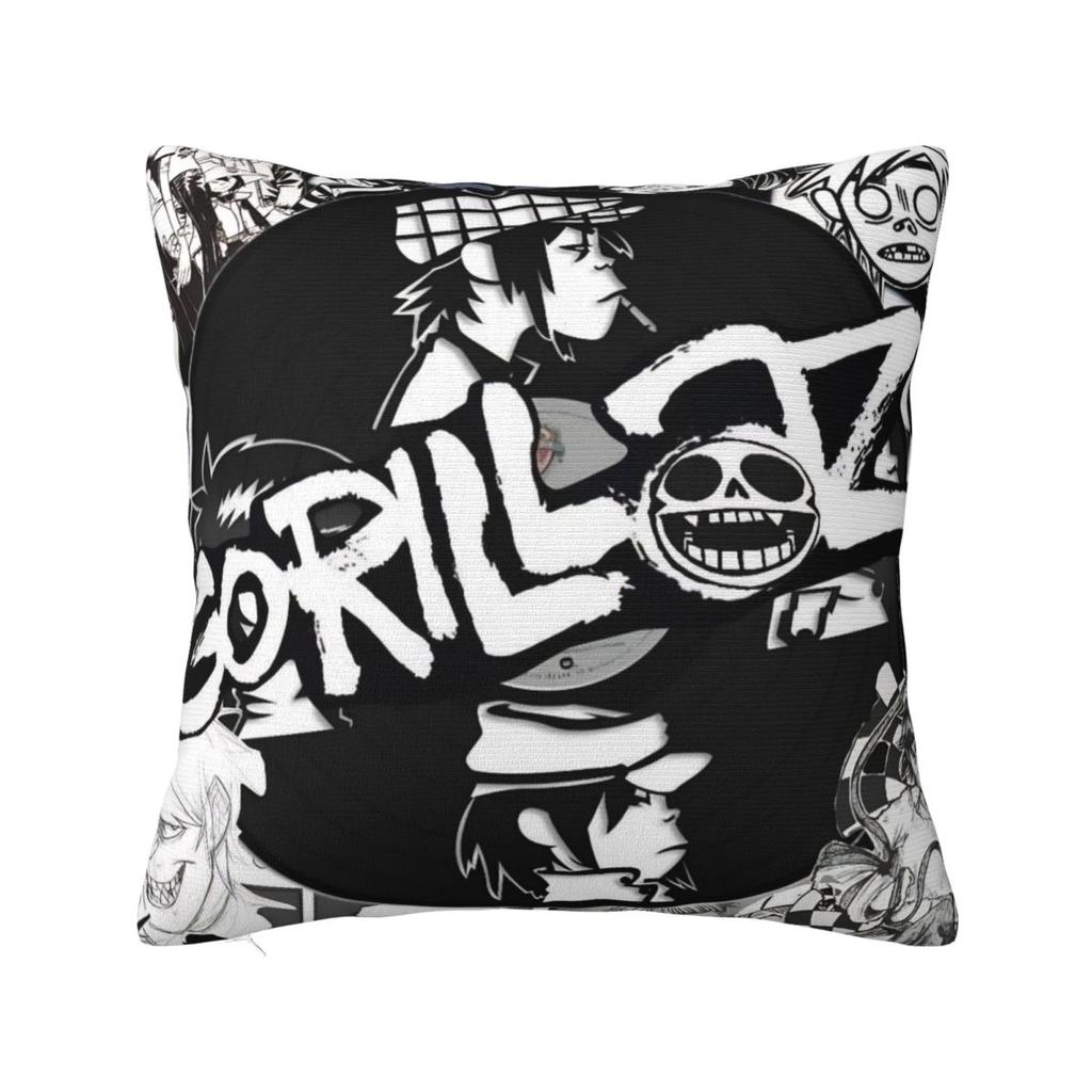 Music Band Gorillaz Punk Rock Pillow Cover Square Pillow Case Cushion Cover Vintage Pattern Pillowcases For Living Room Chair