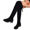 Autumn new boots over the knee thick heel low heel back lace-up boots women's shoes