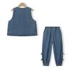 Montagut Girls' Denim Vest and Jogger Pant Set