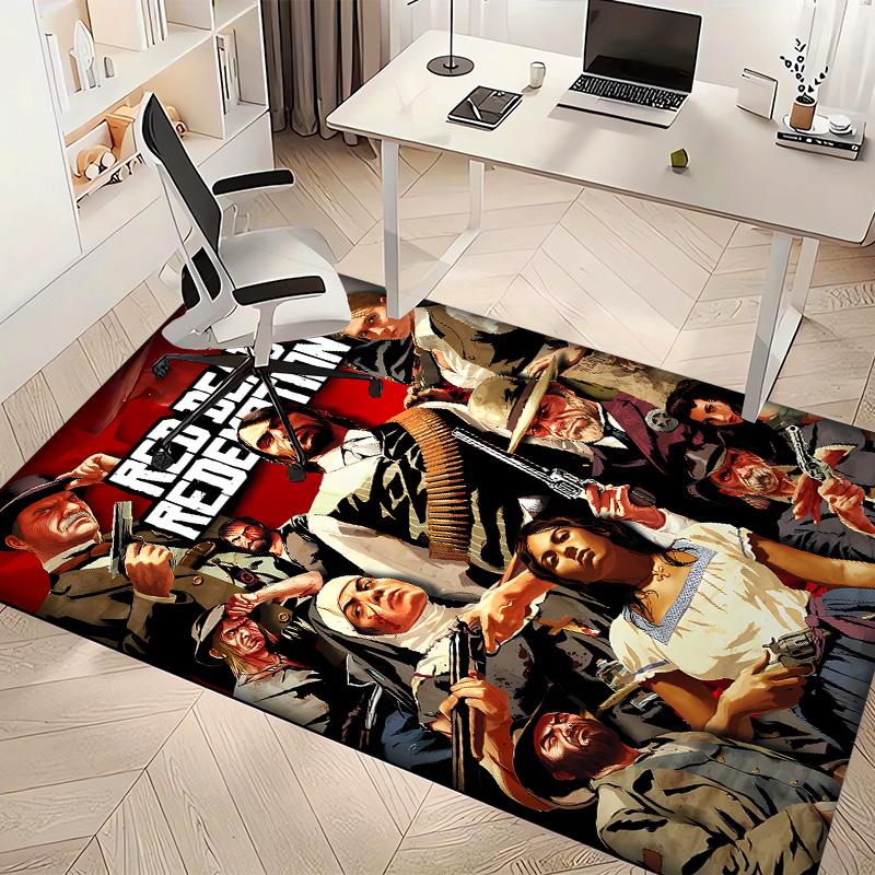 Red Dead Redemption1 Printed Absorbent Washable Carpet, Non-Slip Bathroom Mats, Kitchen Rugs, Yoga Mat,Living Room Entrance, Camping Picnic Rugs