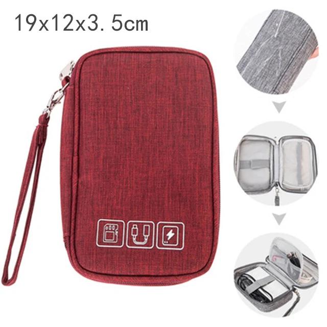 Fashion Portable Data Cable Storage Bag Outdoor Earphone Bag Organizer Digital Gadget Storage Box Charger U Disk Protection Case