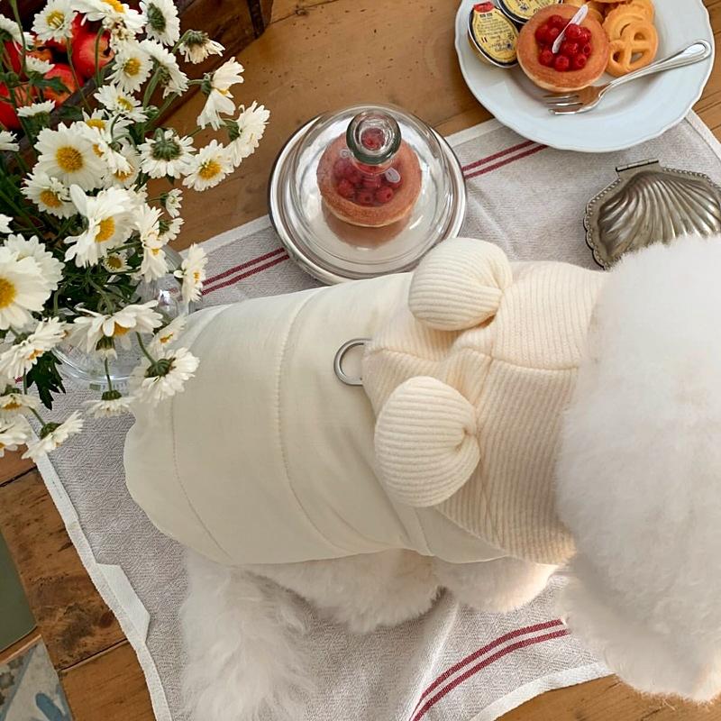 Dog thickened cotton-padded clothes Teddy autumn and winter clothes Bichon Pomeranian small dog cat can lead dog clothes winter