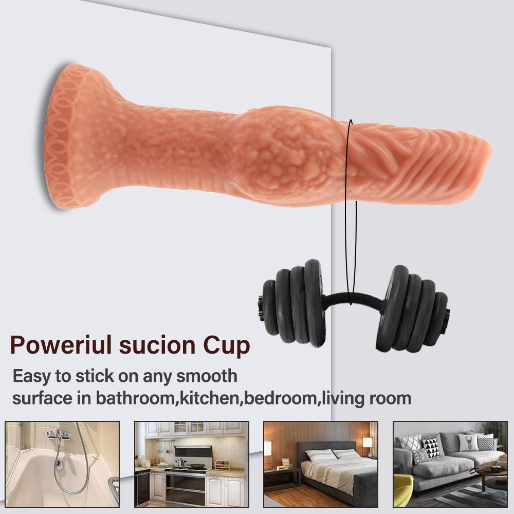 Großer doppelschichtiger Dildo aus Flüssigsilikon mit Kieselgel, strukturierten Adern und doppelter Dichte für lebensechte Empfindungen – wasserdichtes Design