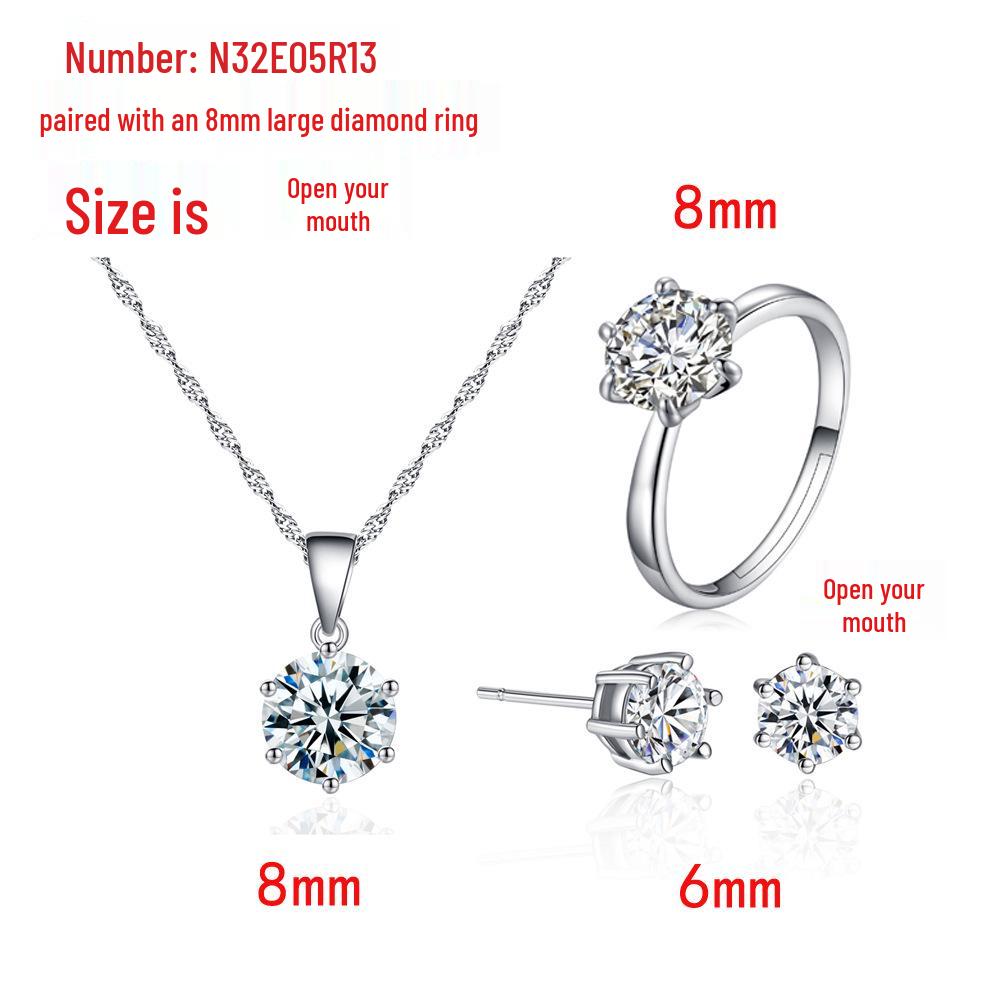 

Элегантный набор из циркониевого ожерелья, серег и кольца - Коллекция свадебных украшений