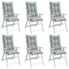 VidaXL Set of 6 High Back Chair Cushions, Balcony Pillows, Seat Cushions Patio Garden Terrace Outdoor, 4002348