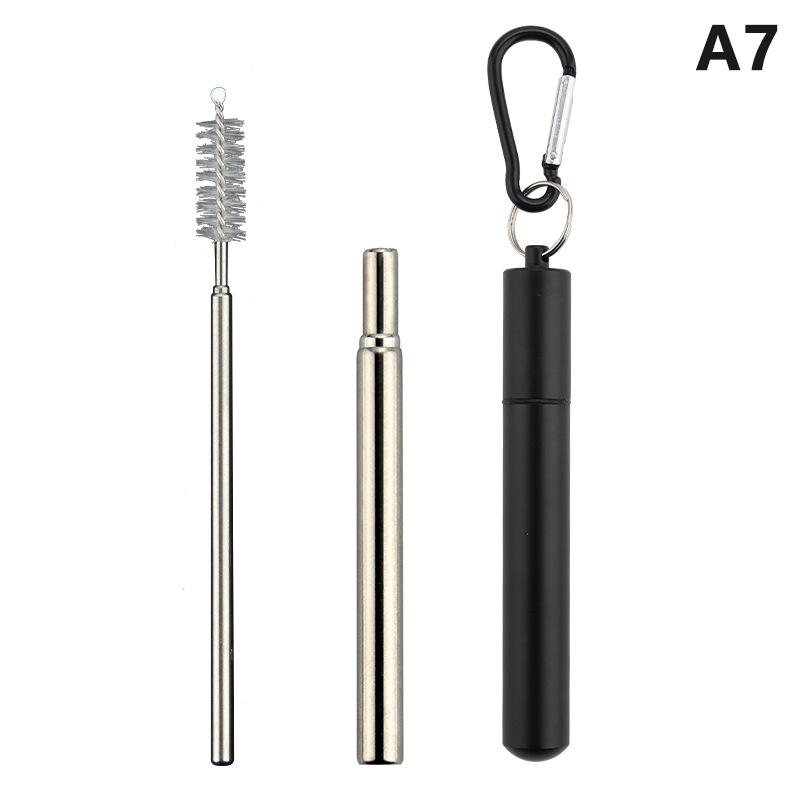 

1/3 шт. Многоразовая телескопическая соломинка 304 нержавеющая сталь металлическая соломинка со щеткой для чистки портативный набор соломинок для питья для путешествий
