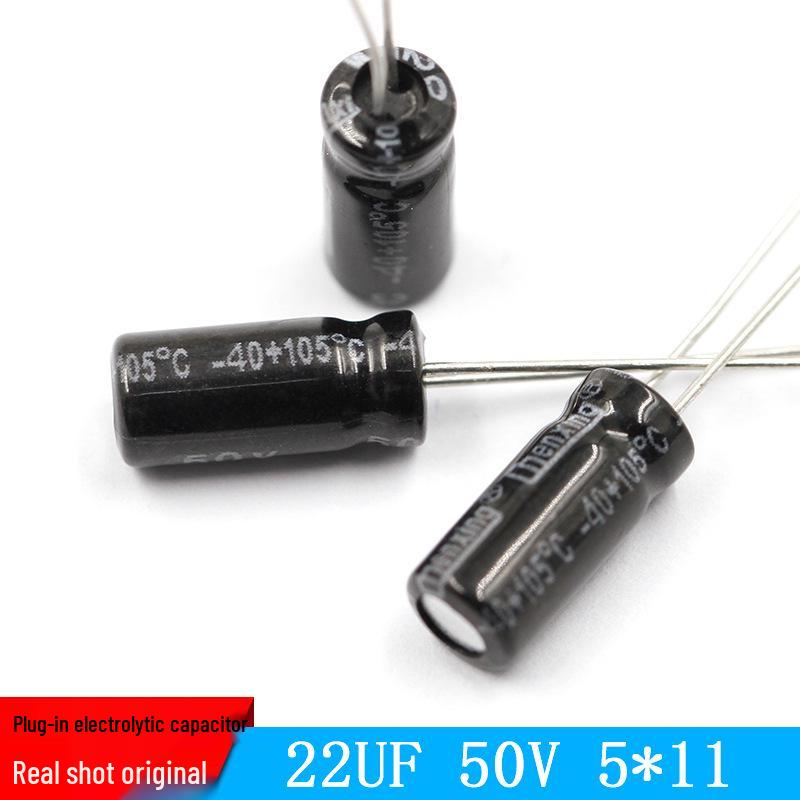 22uF 50V 5x11mm Plug-in Electrolytic Capacitor - Original Stock Available