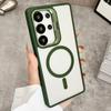 Metal Ring Lens Stand Holder Clear Magnetic Case For Samsung S25 Ultra S24 Plus S23 FE S22 A56 A36 A06 A15 For Magsafe Cover