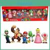 Sześcioelementowy zestaw figurek akcji Super Mario Bros z Luigi, Yoshi i grzybami kolekcjonerskimi dla dzieci