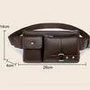 Multi Pocket Pack PU Leather Waist Bag Slim Shoulder Bag Hip Purse Adjustable Belt Strap Casual Pouch Outdoor Day Bag