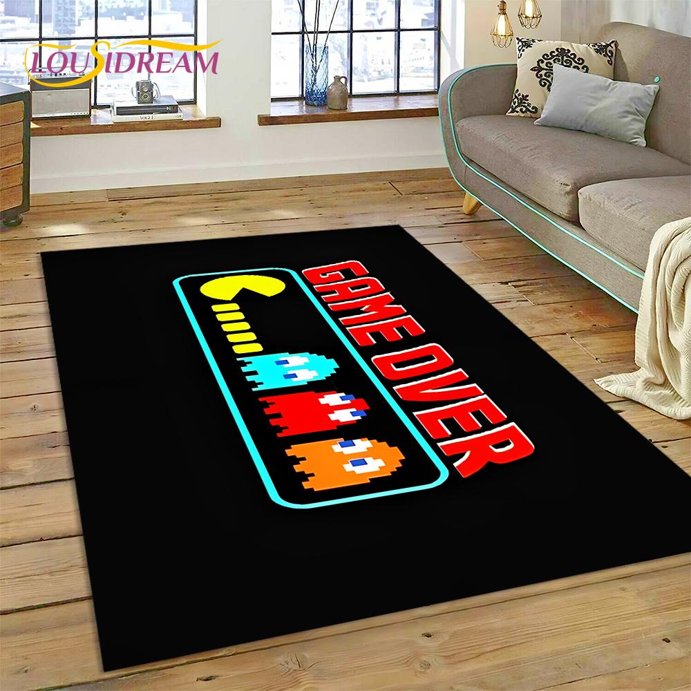 3D Retro Pakkuman Classics Game Carpet Rug for Bedroom Living Room Home Sofa Decoration,Children Game Large Decor Floor Mat Gift