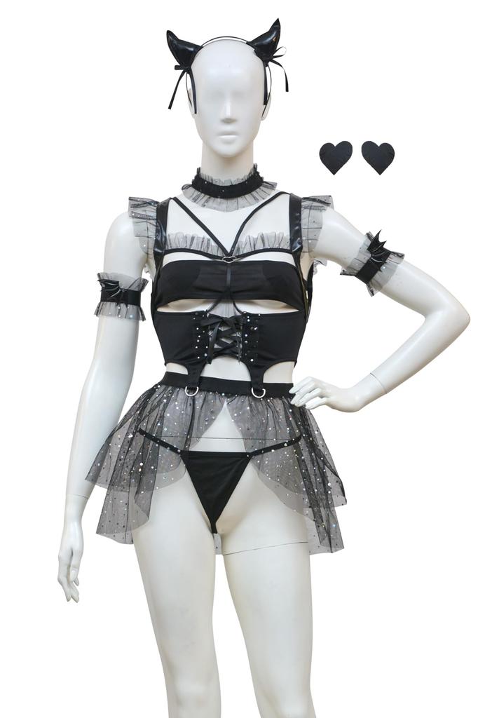 Clearstone Royal Nudie Cosplay Halloween Premium Succubus Women's Black