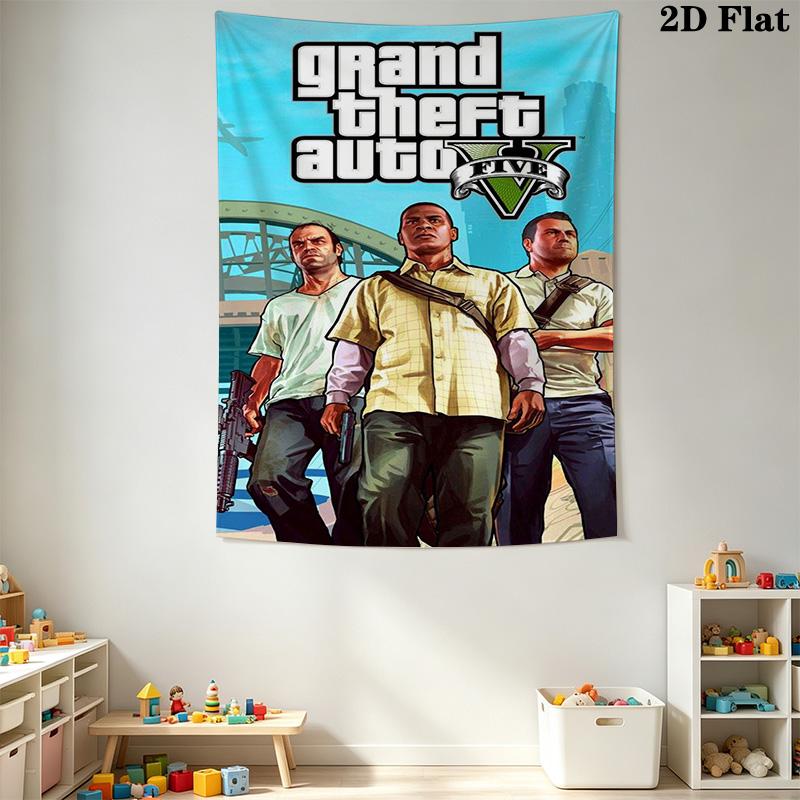 Grand Theft Auto V Cover Artwork Bedding 1 Duvet Cover 2 Pillowcase Without Core Soft And Comfortable Christmas Birthday Gift Bedding Set