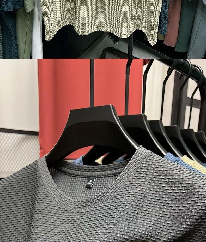 2024 Men's Ice Silk Breathable Mesh Short-Sleeved T-Shirt – Ultra-Thin, Round Neck Summer Wear