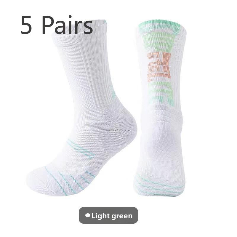 5 Paar Jungen Sportsocken mit verdicktem, rutschfestem Boden für Basketball