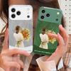 The girl holding flowers For iPhone 17 Air 16 E 15 14 13 Plus 12 mini 11 17 Pro Max XR Xs Max 16E 7 8 Tempered Glass Phone Case