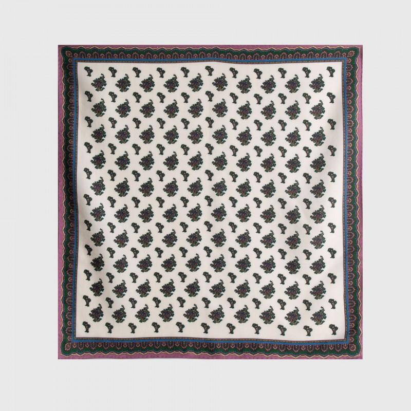 Womens Silk Wool Square Scarf Double-sided Print Elegant Shawl Winter Warmth Sun Protection