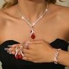 European and American New Fashion Hot-selling Diamond Luxury Necklace Bracelet Earrings Jewelry Set Bridal Wedding Dinner Accessories 2026