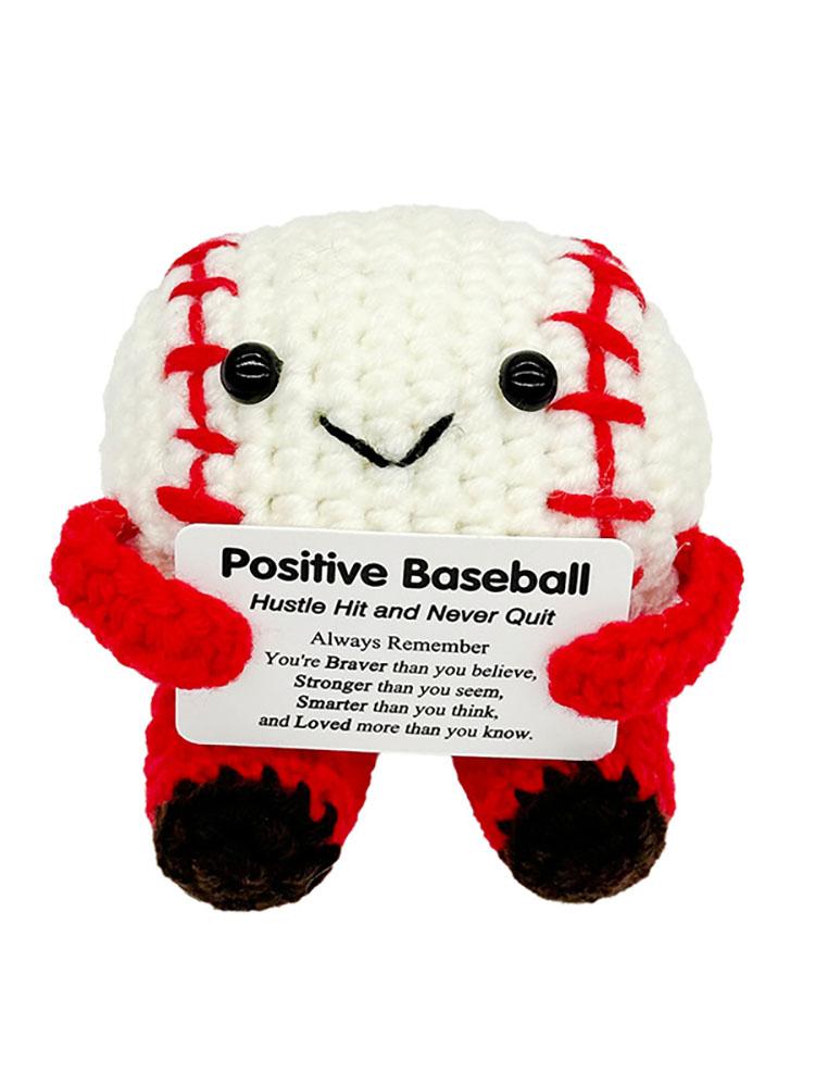 Lustig Positiv Baseball Umarmung Taschenumarmung Mini Handgemachte Gestrickte Puppe Niedliche Desktop Dekoration Geburtstagsfeiertagsgeschenk Heimdekoration