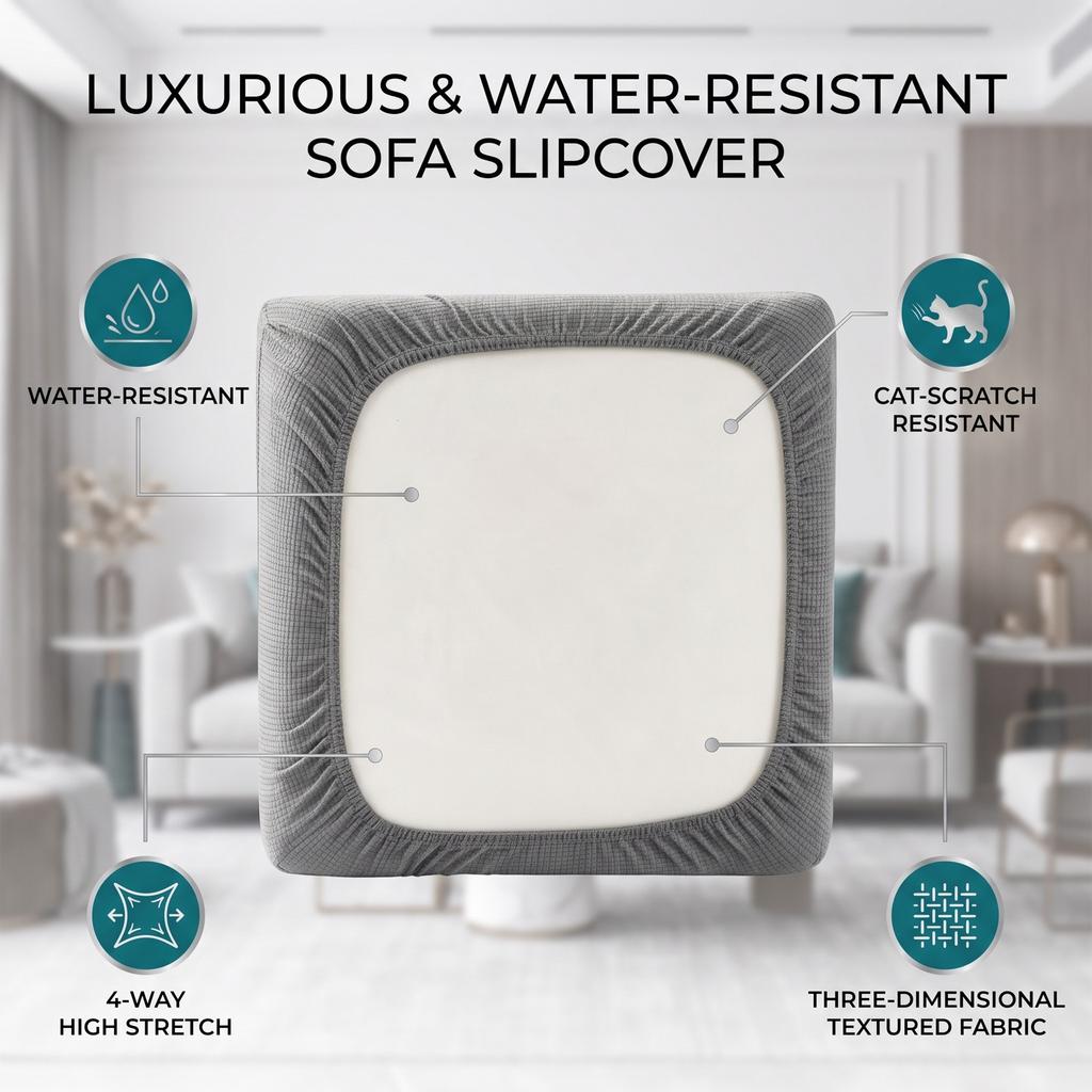 Stretch Individual Seat Cushion Cover Sofa Couch Cushion Cover Slipcover Splashproof Polyester 19.69 24.8in Length