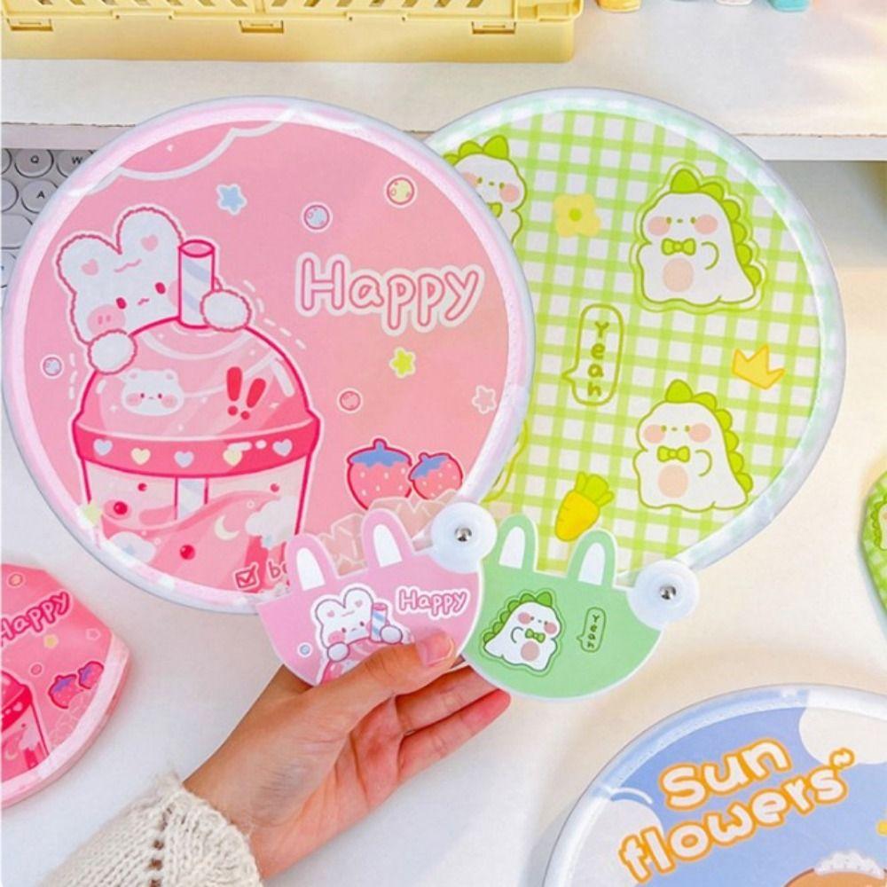 

Мультяшний круглий віяло з ручним приводом Портативний міні-ручний віяло Смішний дитячий складаний віяло Літо style 3