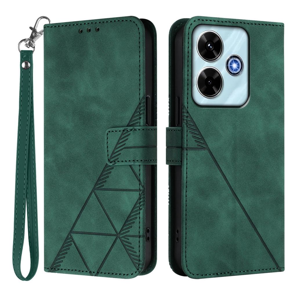 For Xiaomi Redmi 13 4G/Xiaomi Poco M6 5G/Xiaomi Poco M6 Plus 5G/Xiaomi Redmi 13x 4G Leather Case with Hand Strap Wallet Stand Phone Cover