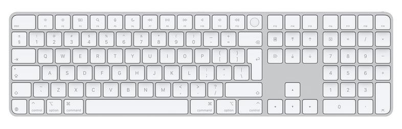 Apple Magic Keyboard with Touch ID and Numeric Keypad for Mac Models with Apple Chip, English (International), White Keys, MXK73Z/A