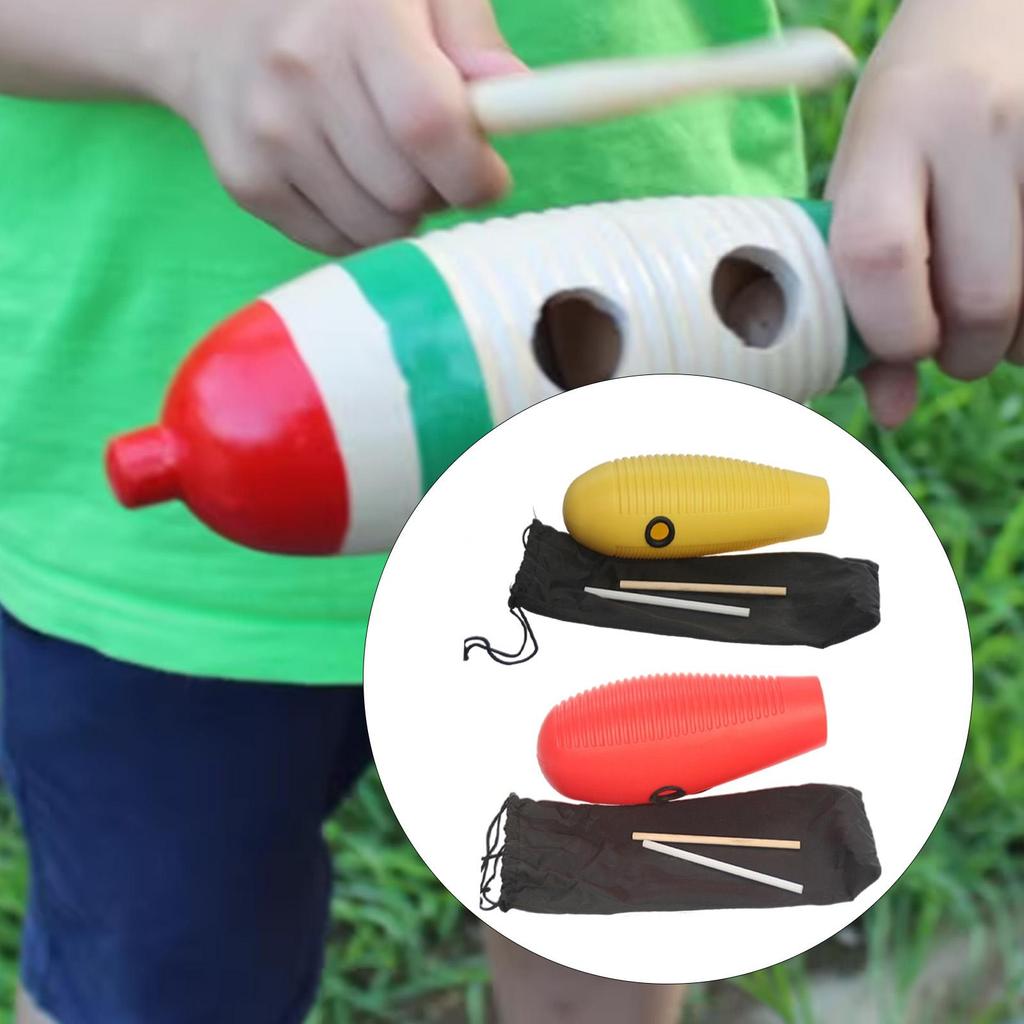 Fish Guiro Percussion Instrument Professional Musical Rhythmic Shaker for Clear