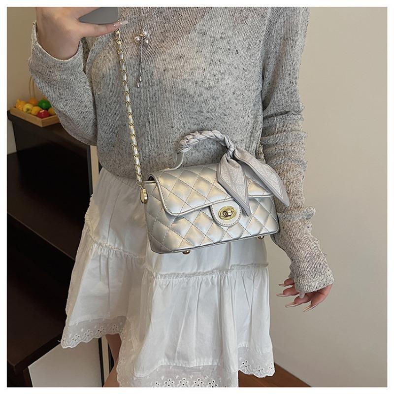 Rhombus Chain Bag Women's Autumn and Winter New Casual Niche Messenger Bag Portable Small Square Bag