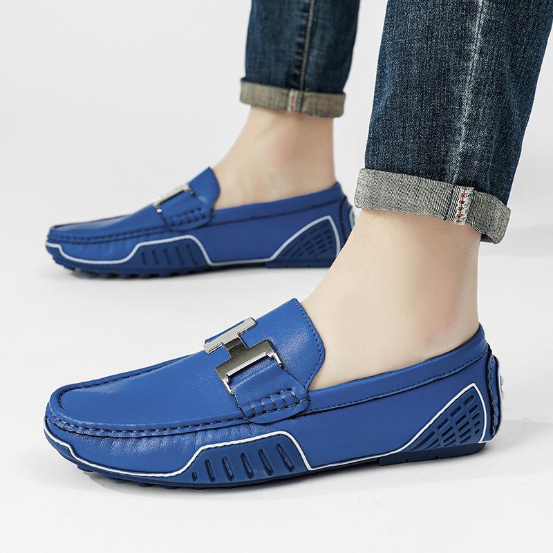 Men's shoes Doudou shoes Loafer driving leather shoes spring low-top foot cover cowhide surface metal decoration casual shoes single shoes