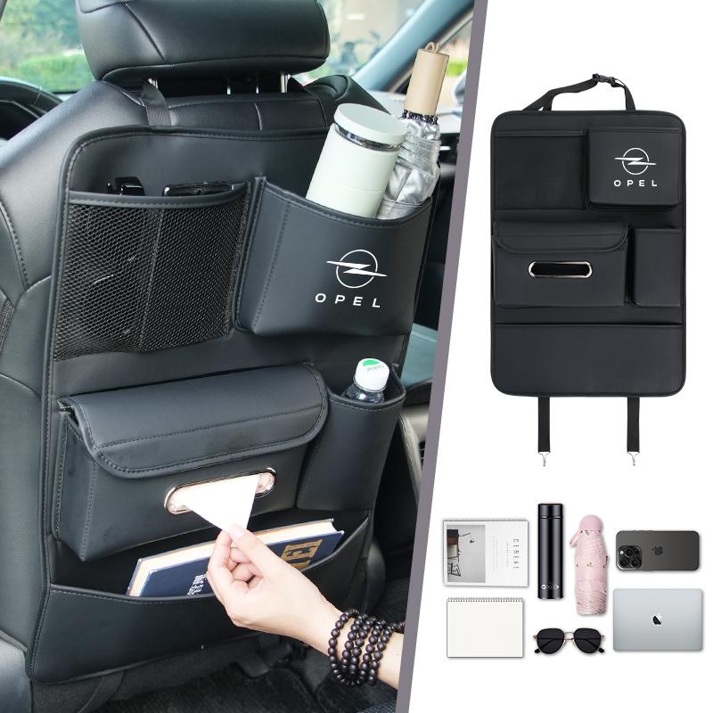 AAADQ1 Car Seatback Organizer Anti-Kick Pad Trunk Storage Bag Accessories For Opel Astra Insignia Corsa Zafira Meriva Mokka Vivaro Vect