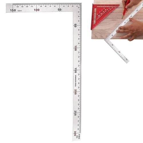 Coollooda Right Angle Ruler, L-Shaped, Double-Sided Square Ruler, Carpentry Ruler, Construction Ruler, L-Shaped Ruler, 90-Degree Square Ruler, Angle R