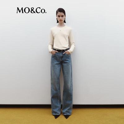 MO&Co. Koszulka z długim rękawem z metalowym logo