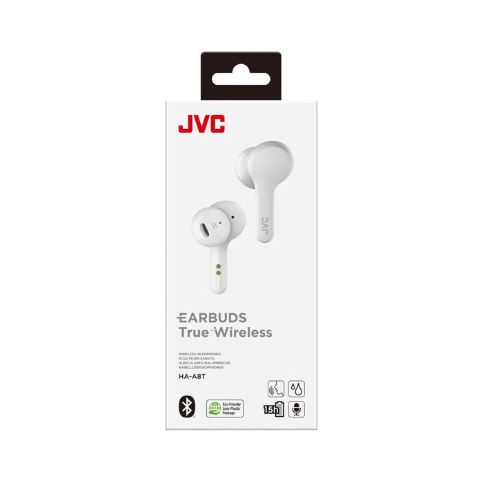 JVC HA-A8T-W Auricolari Bluetooth True Wireless Stereo In-ear Bianchi Impermeabili IPX4
