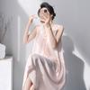 Mama Yarn Nightdress Women's Summer Thin Sleeveless Large Size Style Dress Can Be Worn Outside Spring and Autumn Solid Color Loungewear