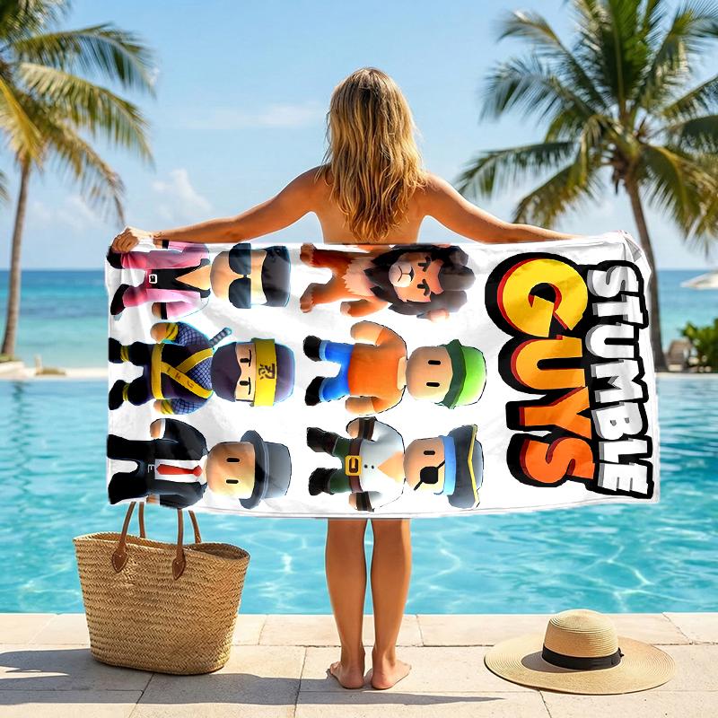 Stumble Guys Fashion Beach Towel: Ideal for Summer Adventures Soft, absorbent and quick drying suitable for swimming and bathing