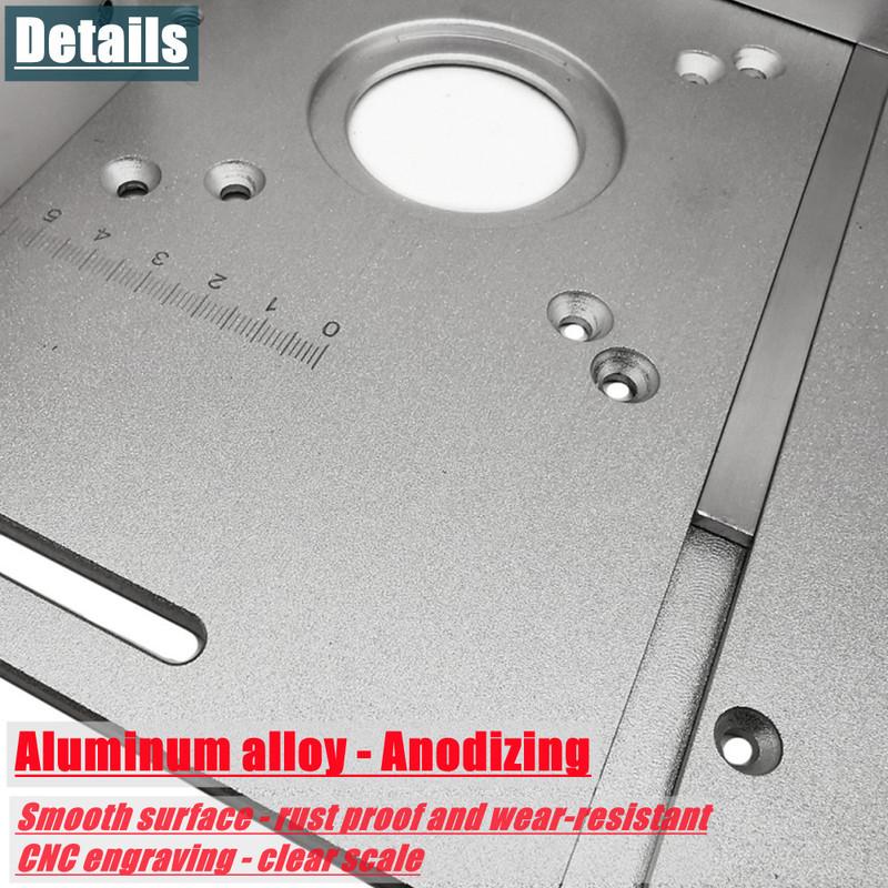 Multifunctional Aluminium Router Table Insert Plate Woodworking Electric Wood Router Flip Plate for Working Benches Router Plate