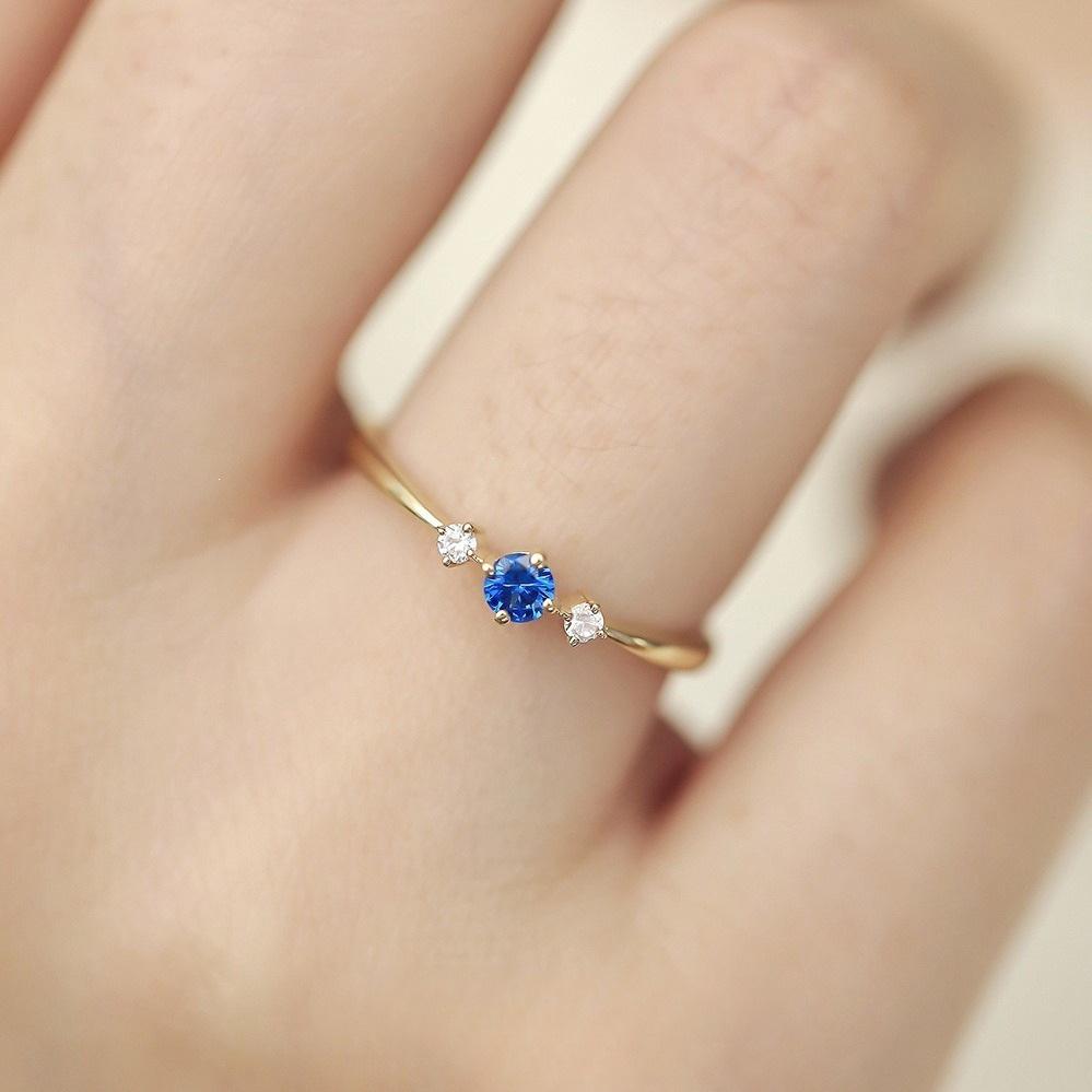 Evening Breeze: S925 Sterling Silver with 14K Gold Plated Zircon Ring - Elegant Japanese Luxury Design