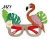 Fun Summer Vacation Eyeglasses Hawaiian Tropical Party Glasses, Glitter Felt Beach Pool Eyeglasses, Creative Event Props Ocean Luau Style Eyewear for
