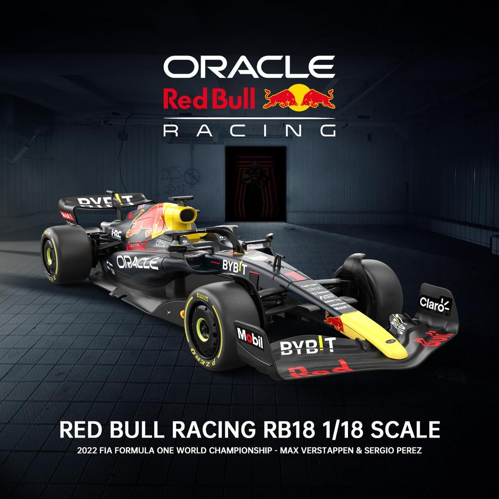 Red Bull F1 Race 118 Scale RC Racing Car, Rastar 2022 Oracle Red Bull Race F1 Remote Control Car Red Bull Equation RB 18 2022 Sergio Perez, Navy Blue
