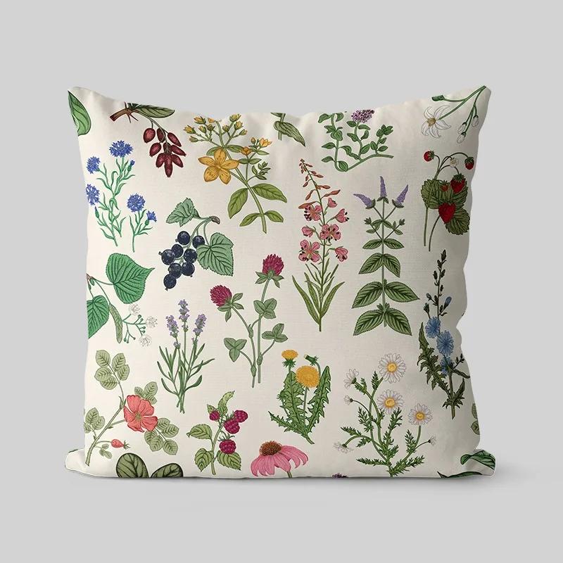 Retro Flower And Bird Pillowcase Dormitory Decoration Office Living Room Sofa Home Pillowcase One Side