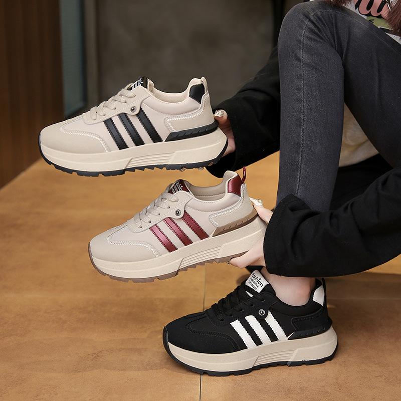 Platform-soled Forrest Gump Shoes Retro Women's Shoes Light and Casual New Non-slip Sneakers Dad Single Shoes