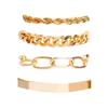 4Pcs/Set Fashion Smooth Twist Chain Bracelet for Women Gold Color/Silver Color Hand Jewelry Gorgeous Wedding Accessories
