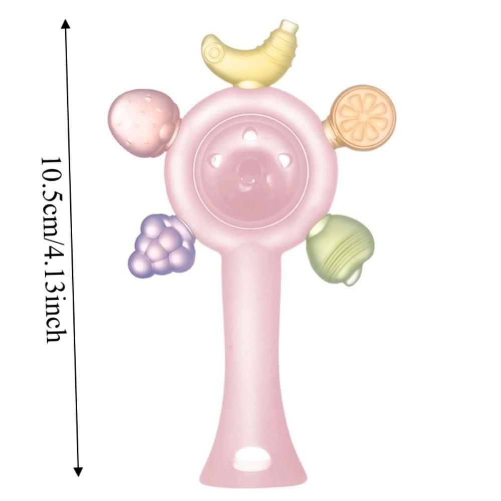 Candy Color Teething Ring Safe Rattle Toy Anti-eating Silicone Teether  Nursing