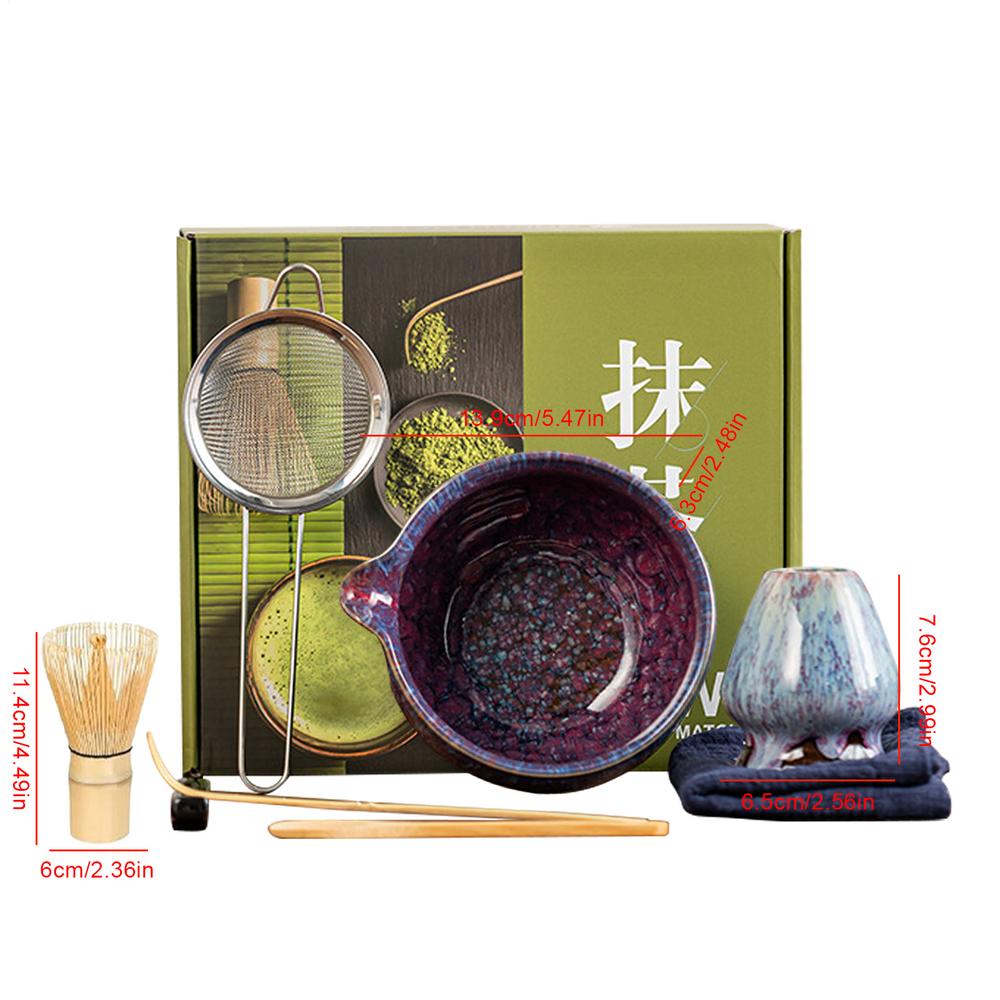 Japanese Matcha Tea Set Safe Bamboo Whisk Teaspoon Tea Sets Matcha Bowl Matcha Whisk Holder for Tea Lovers Tea-Making Tools