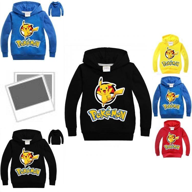 Go Kids Pokemon Ragazzi Ragazze Felpa a Manica Lunga T-shirt Abbigliamento Casual Top