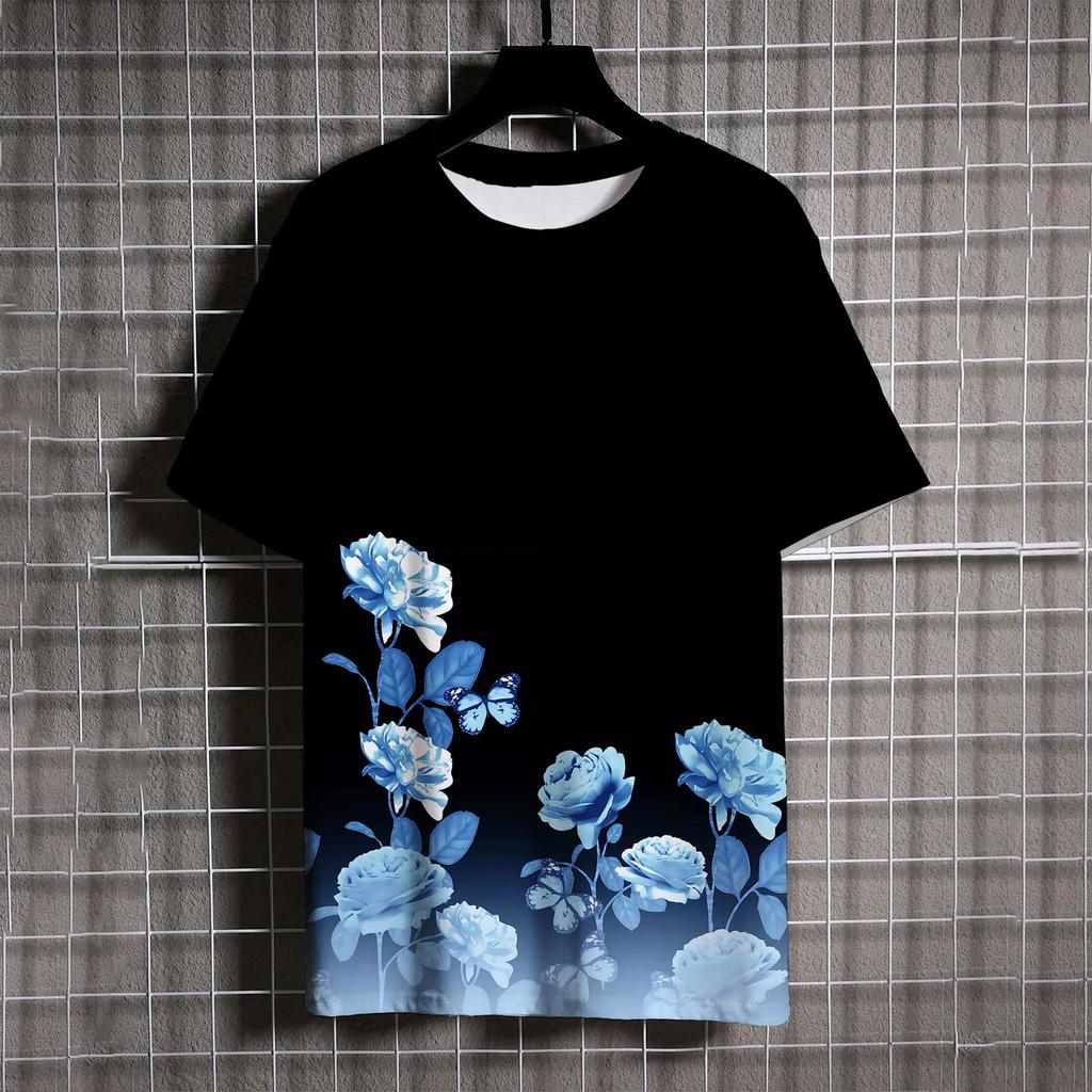 Trend Men's Short Sleeve Shirts Casual Leisure Personality Short Sleeved T-shirt for Men Fashionable and Versatile Print Tshirt